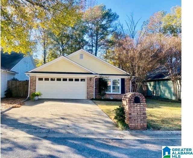 view of front of house with a garage