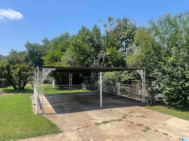 view of car parking featuring a carport