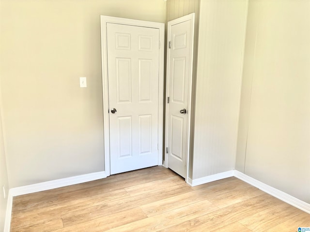 empty room with light wood-type flooring