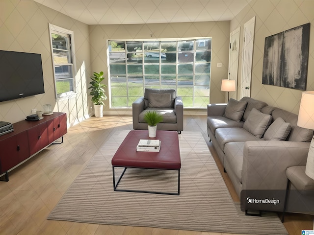 living room with plenty of natural light