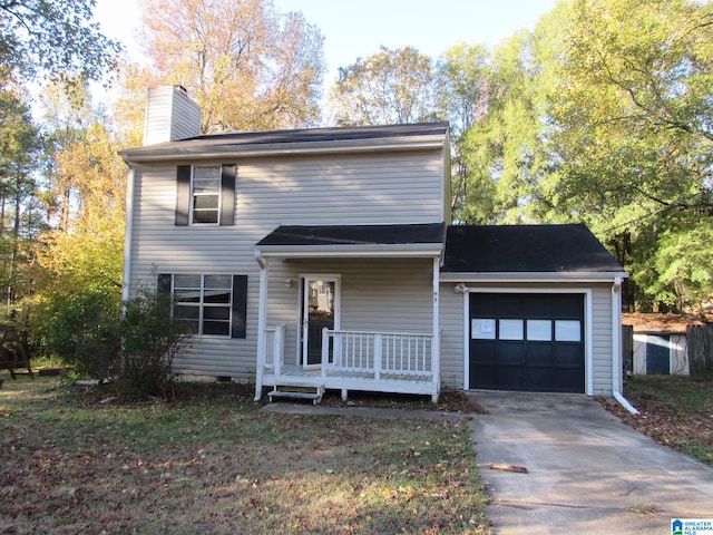 view of front of house with a garage