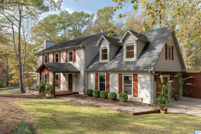 view of front of house with a front yard