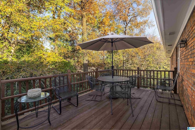 view of wooden deck