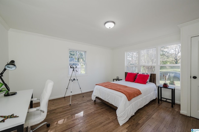 7321 Naples Ave, Birmingham, AL 35206 - bedroom with ornamental molding, wood finished floors, and baseboards