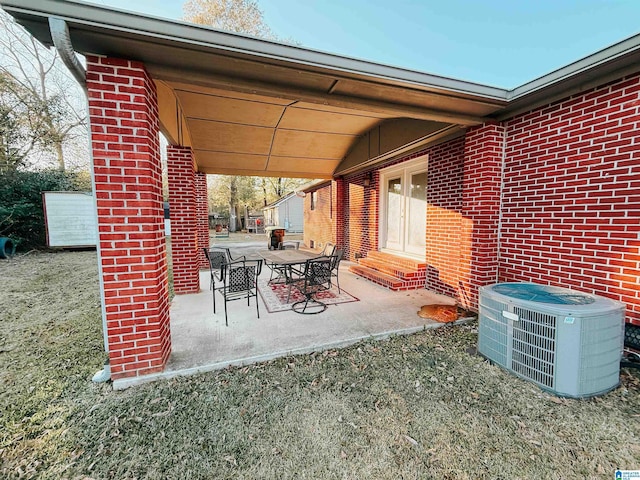 view of patio featuring central AC