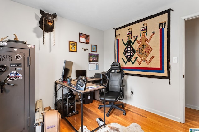 office featuring wood-type flooring