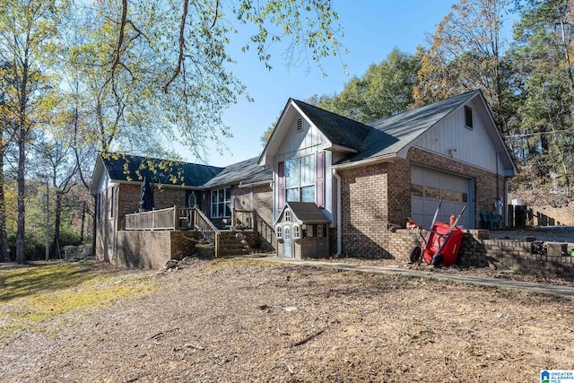 view of property exterior with a garage