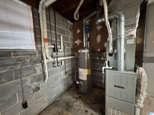 utilities with heating unit and water heater