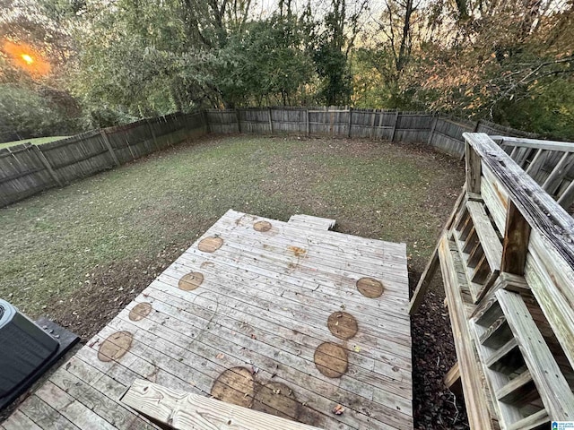 view of yard featuring a deck