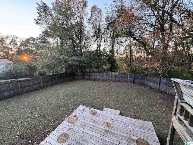 view of yard featuring a deck