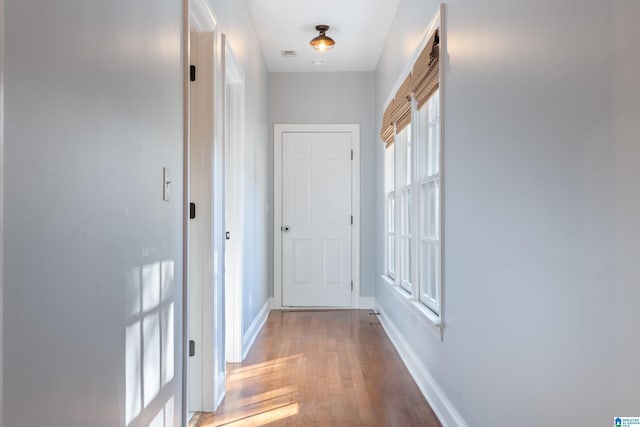 hall featuring hardwood / wood-style flooring