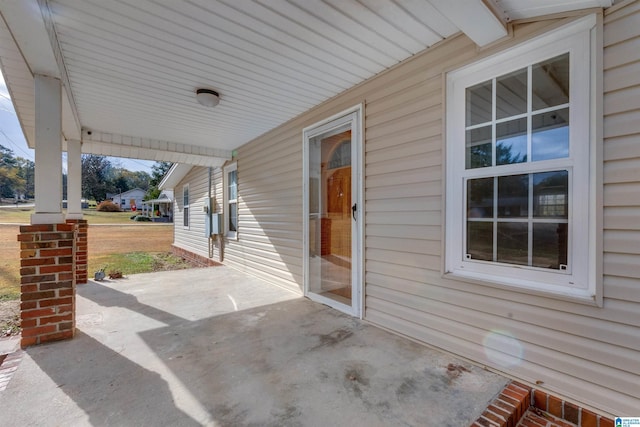 view of patio with a porch