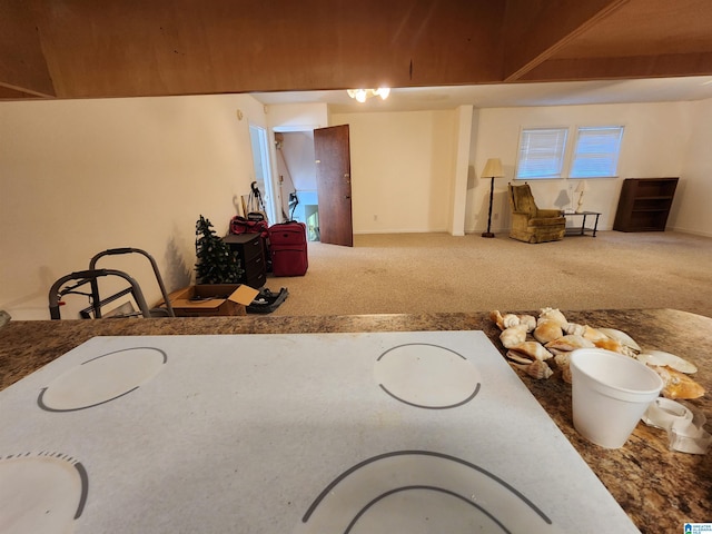 view of carpeted dining room