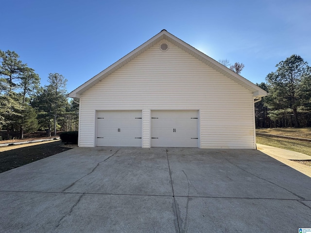 view of garage