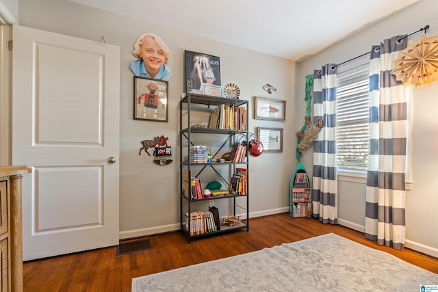 interior space featuring dark wood-type flooring