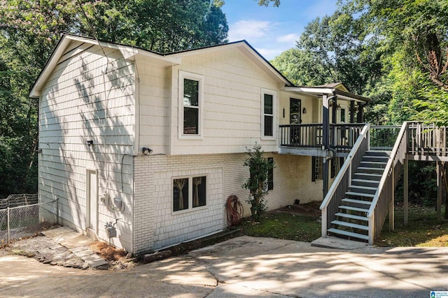 exterior space with a wooden deck