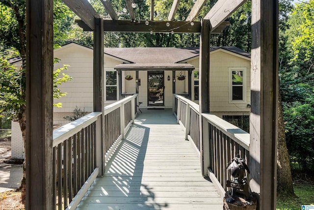 deck with a pergola