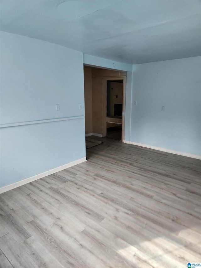 empty room featuring light wood-type flooring