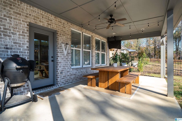 view of patio / terrace with ceiling fan