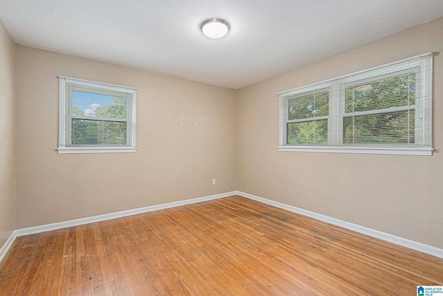 unfurnished room featuring light hardwood / wood-style floors and a healthy amount of sunlight