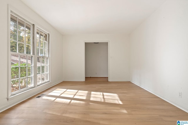 empty room featuring light wood-type flooring