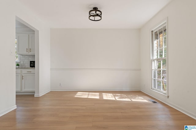 empty room featuring light wood-type flooring