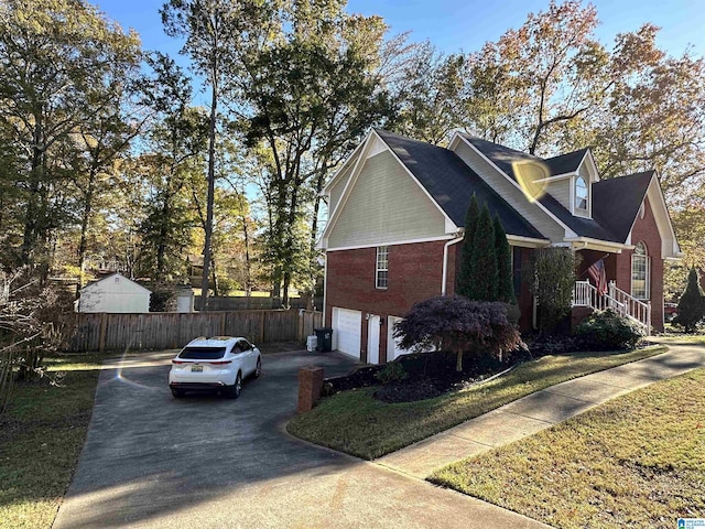 view of home's exterior with a garage