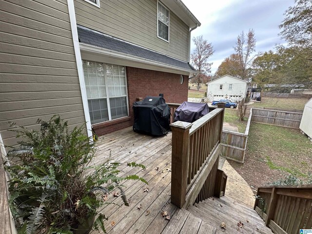 deck with grilling area