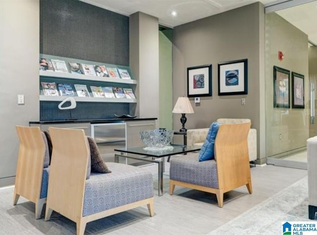 401 20th St Unit 208, Birmingham, AL 35233 - living area with wood finished floors, baseboards, and recessed lighting