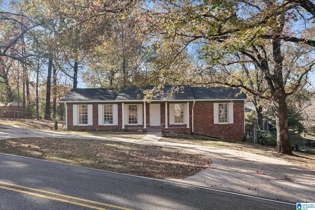 view of single story home