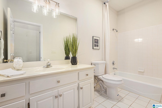 169 Glen Abbey Way, Alabaster, AL 35007 - bathroom featuring tile patterned flooring, vanity, toilet, and shower / tub combination