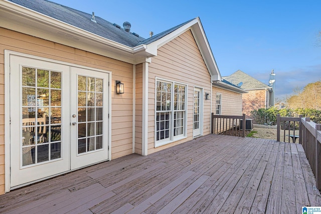 169 Glen Abbey Way, Alabaster, AL 35007 - wooden deck featuring french doors and cooling unit