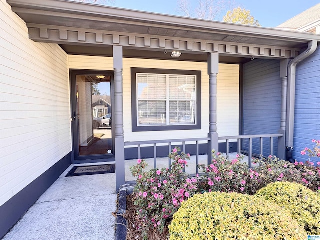 entrance to property with a porch