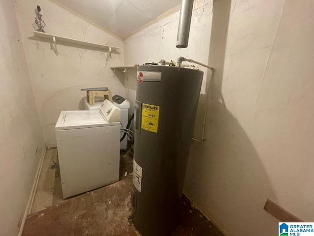 utility room featuring washer / dryer and water heater