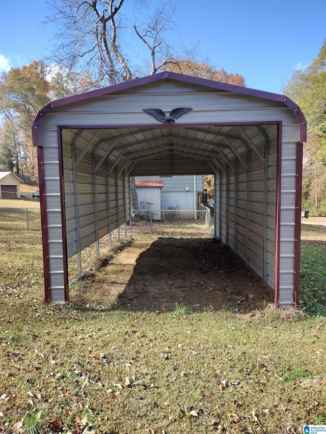 view of vehicle parking featuring a carport