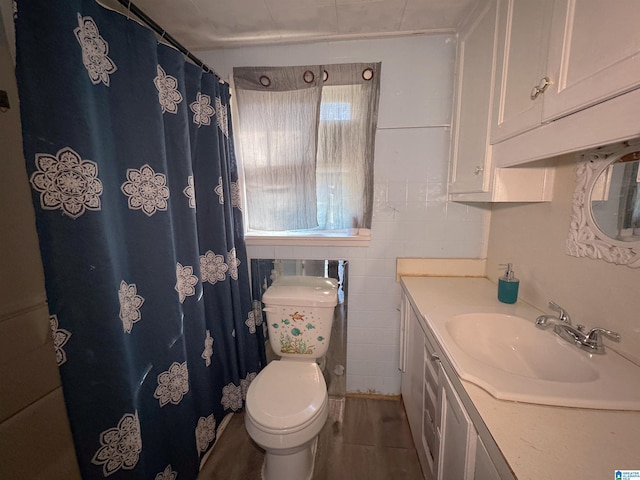 501 S Ledbetter St, Anniston, AL 36201 - bathroom with vanity, toilet, and wood finished floors