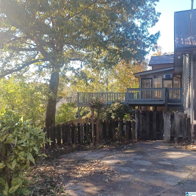 view of yard with a deck