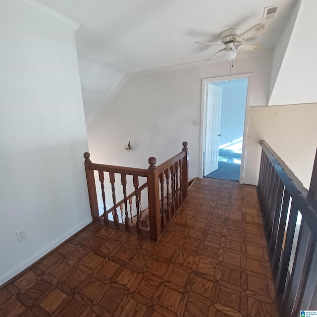 corridor with crown molding