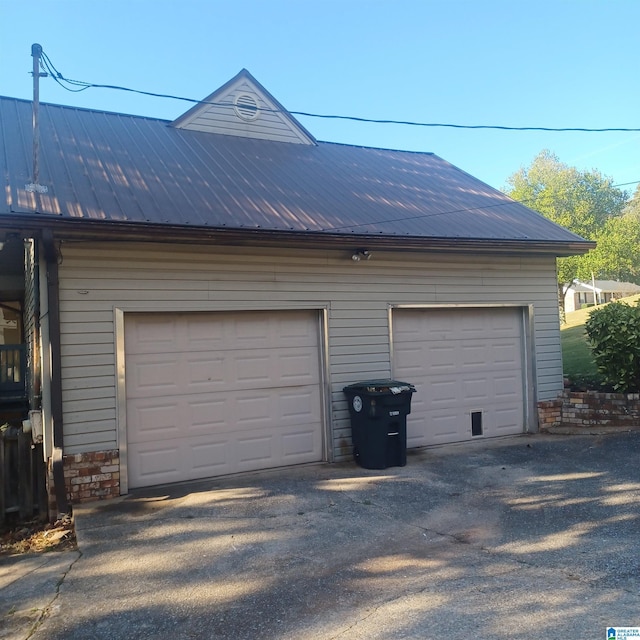 view of garage