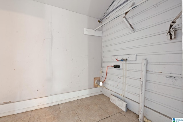 interior space featuring light tile patterned floors