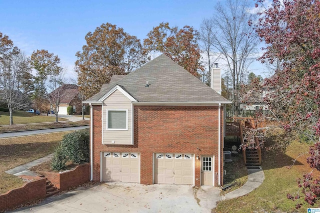 view of home's exterior with a garage