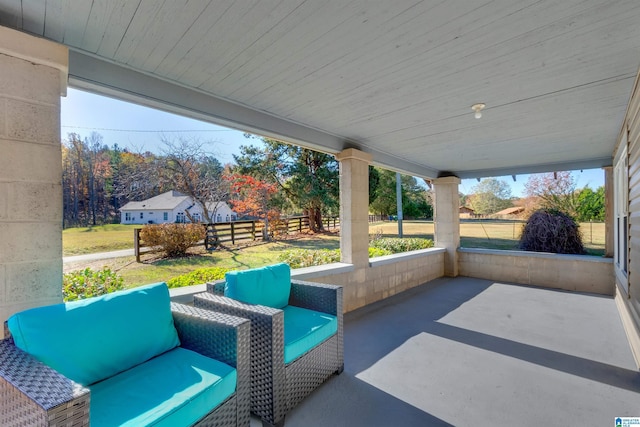 view of patio / terrace featuring an outdoor living space