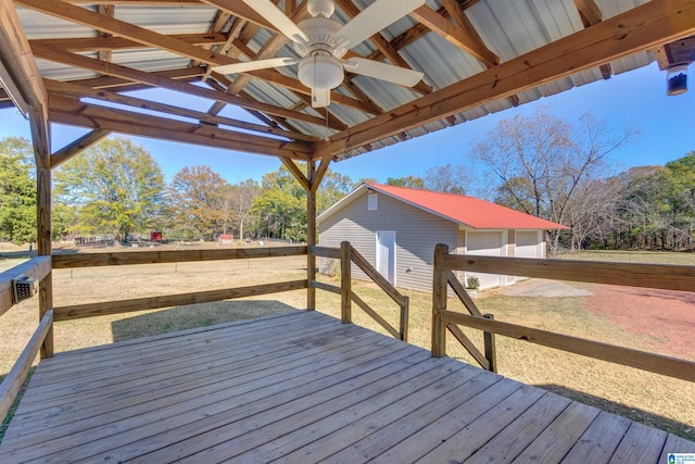 deck with ceiling fan