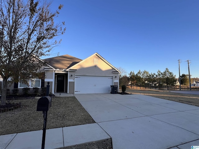 view of front of house with a garage