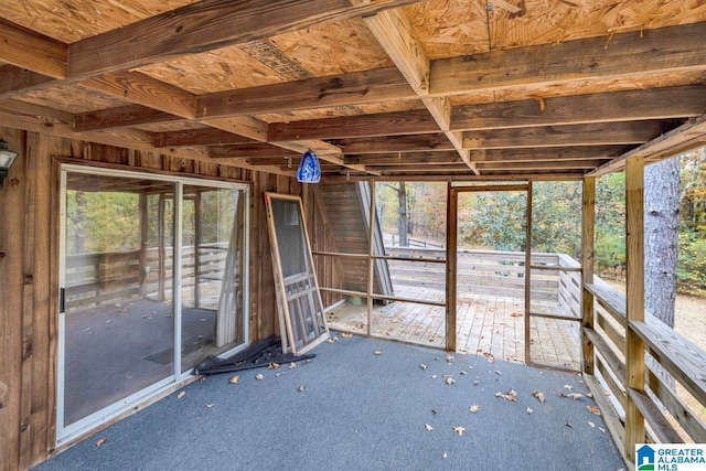 view of unfurnished sunroom