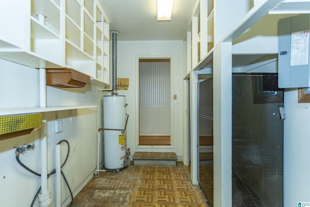 utility room with water heater