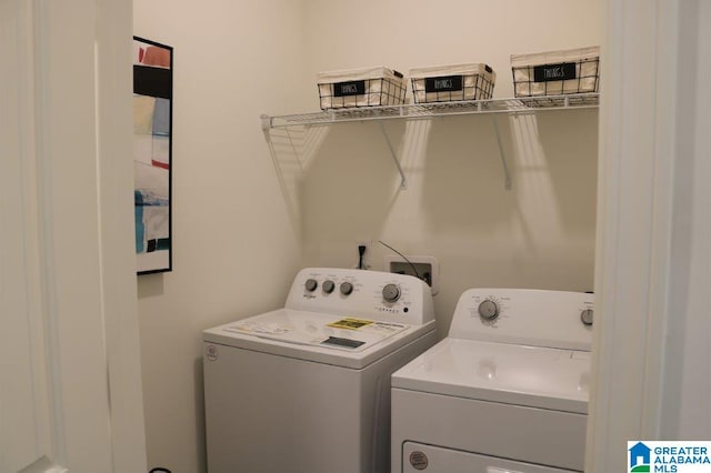 laundry area featuring washer and dryer