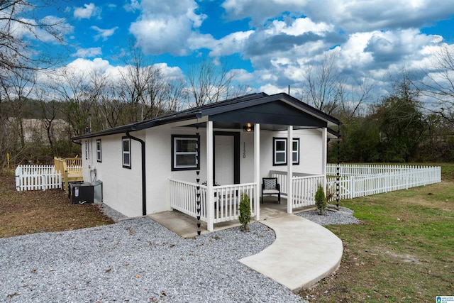 view of front of property with a porch