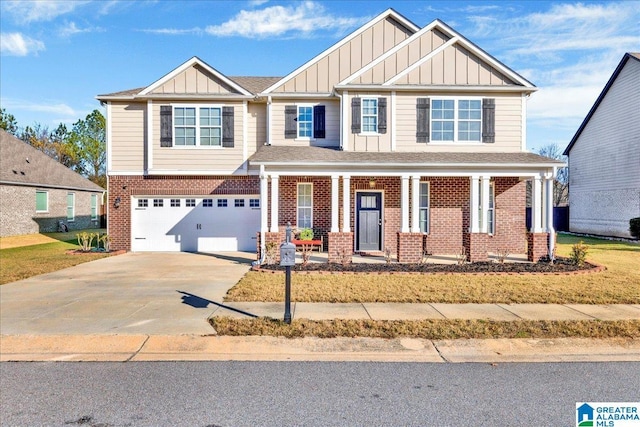 craftsman house with a garage