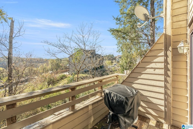 balcony featuring area for grilling